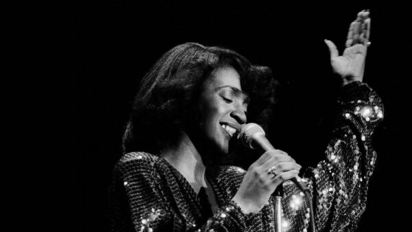 A singer on stage during the height of the 1970s disco era