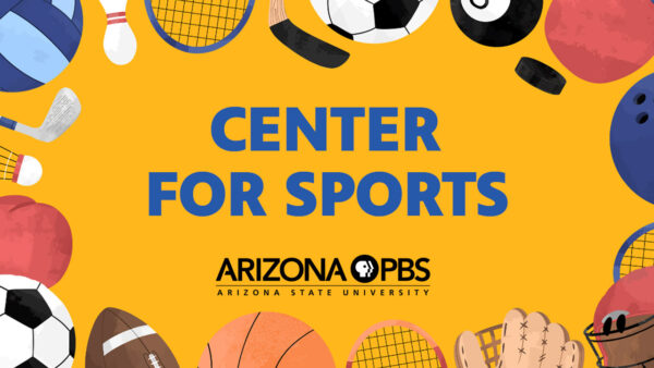 A graphic with sporting goods and equipment and text reading: Center for Sports