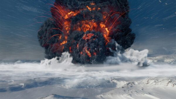 An explosion in an icy tundra from Ancient Earth Frozen