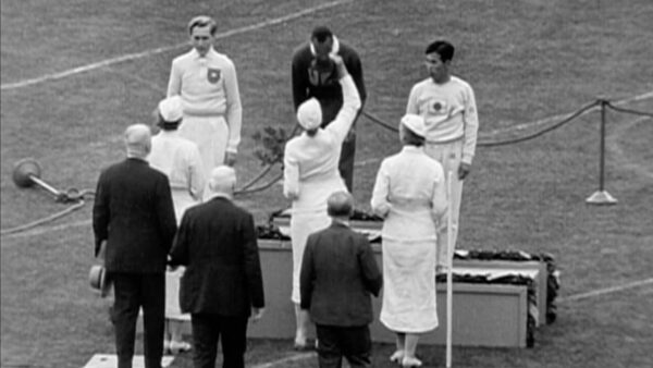 Jesse Owens getting awarded his medal