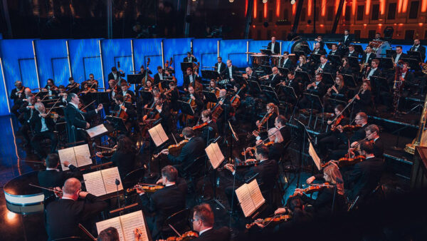 Musicians lined up to perform at the Vienna Philharmonic Summer Night Concert 2025