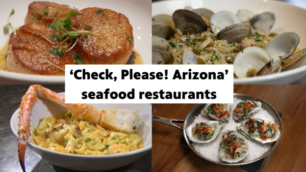 Collage of seafood dishes featured on Check, Please! Arizona