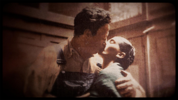 Frida Kahlo and Diego Rivera kissing