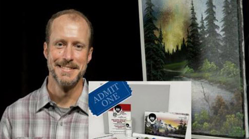 Nicholas Hankins demonstrates how to paint like Bob Ross