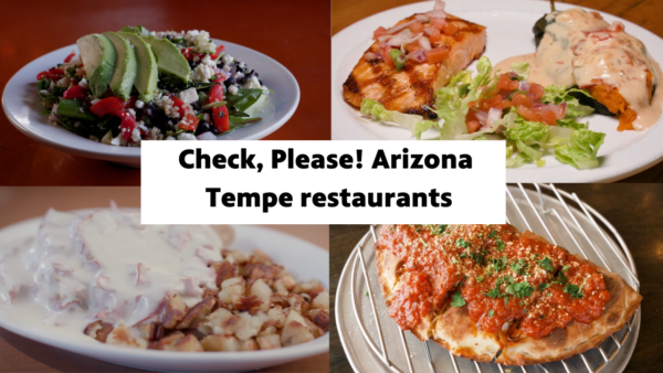 Collage of four dishes from Tempe restaurants