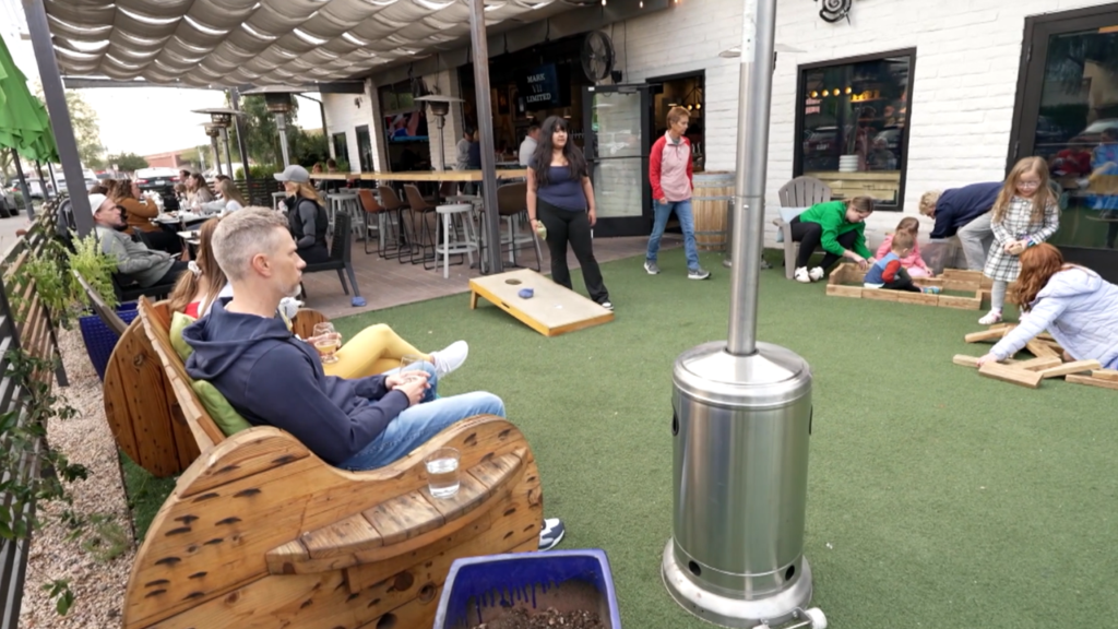 The patio at Hundred Mile Brewing Company