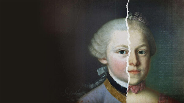 a portrait of Mozart and his sister