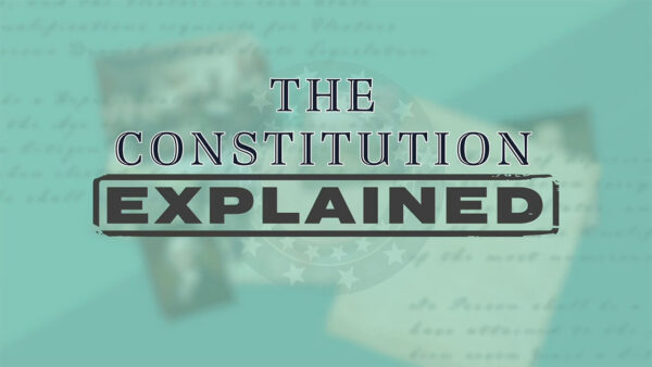 A graphic with text reading: The Constitution explained