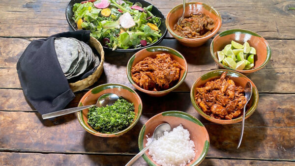 A table of foods