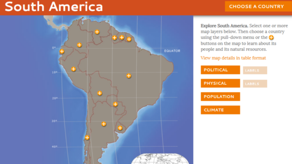 Map of South America