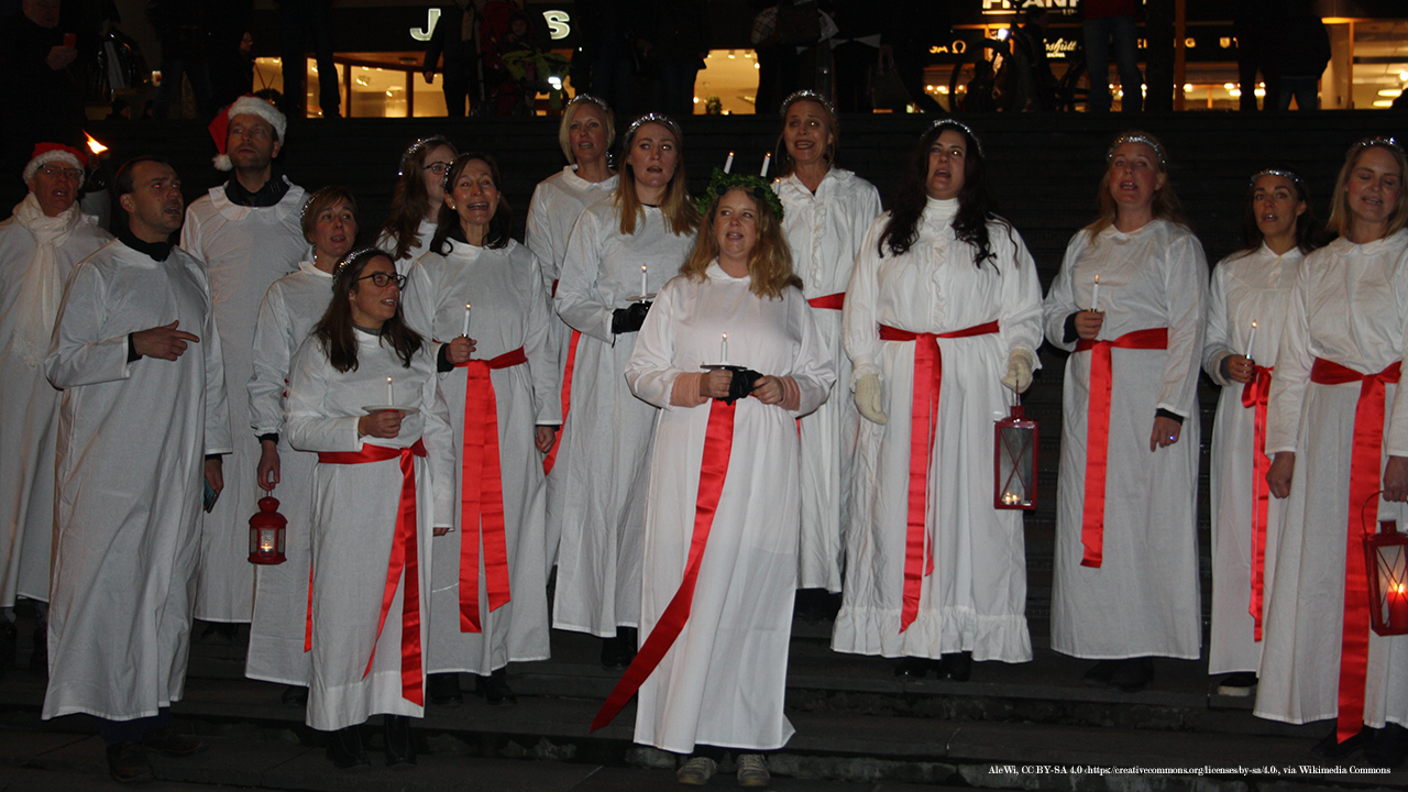 Choir singers performing in Stockholm, Sweden