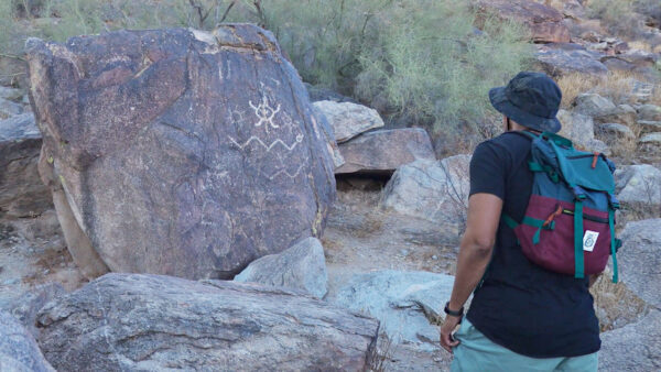 Jayarr Steiner hiking on a trail