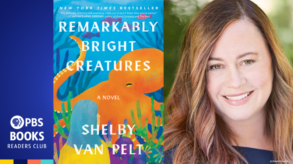 Graphic for PBS Books Readers Club with a photo of Shelby Van Pelt