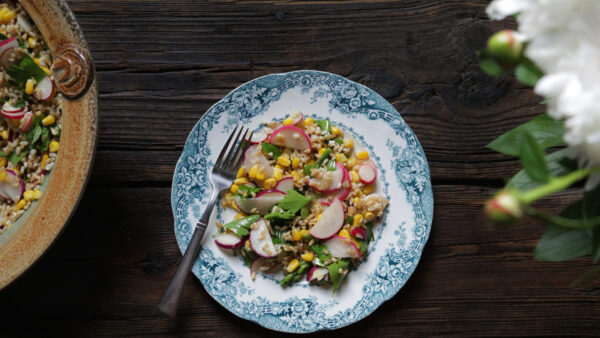 radish & oat berry salad