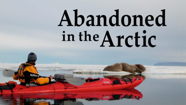 a man kayaking in the arctic