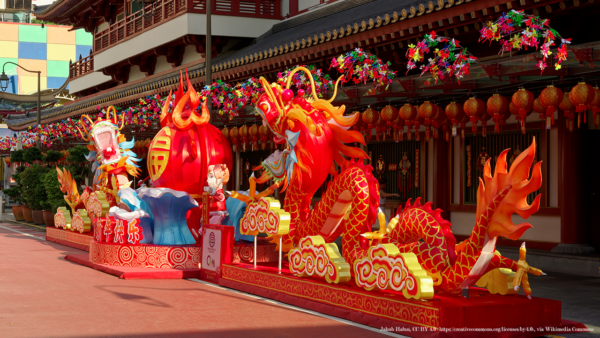 Chinese New Year decorations in Chinatown in Singapore