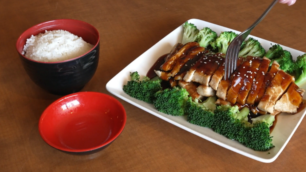 Meat, broccoli and rice from Canton Dragon Grill & Bar