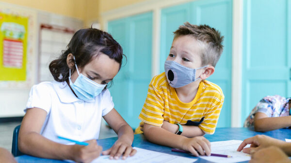 kids interacting in classroom