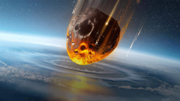 An asteroid hurtles through Earth's atmosphere
