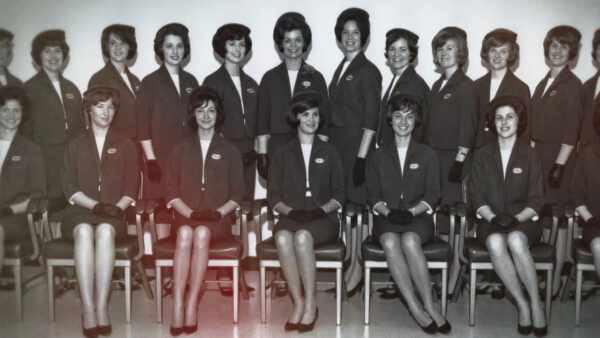 Female flight attendants from the 50s