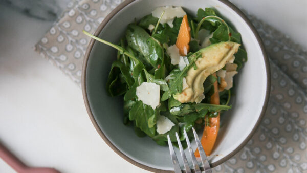Persimmon arugula salad