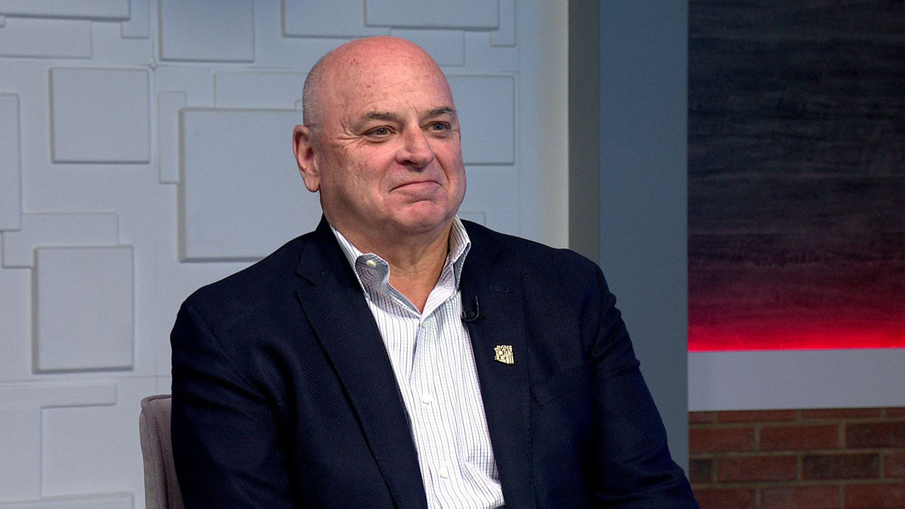Ted Simons on the set of 