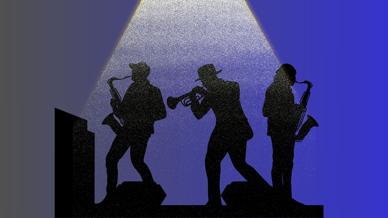 microphone on black background