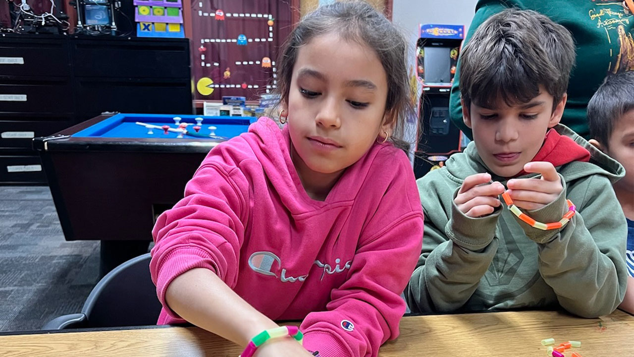 Students engaged in creative activities