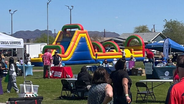 A group of people gathered for a fun event.