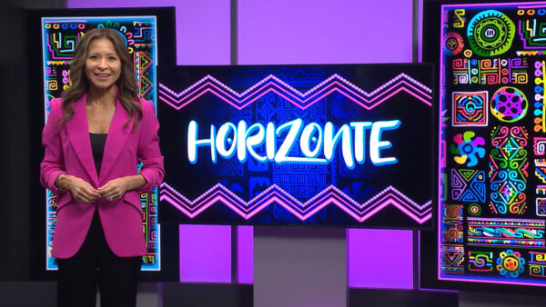 Catherine Anaya on the set of Horizonte