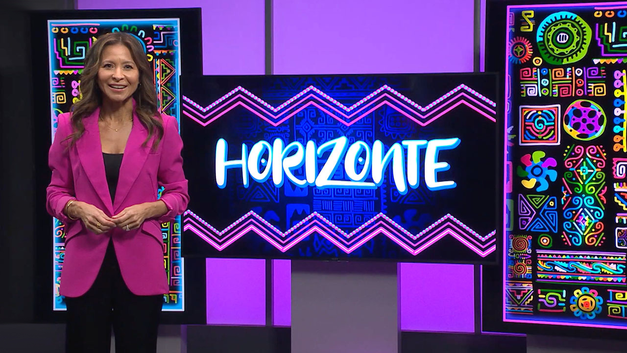 Catherine Anaya on the set of Horizonte