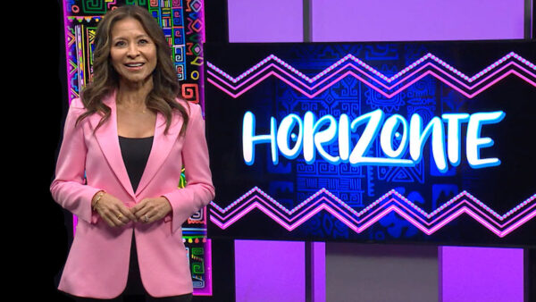 Catherine Anaya on the set of Horizonte