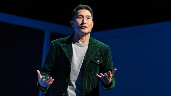 An actor performing on stage