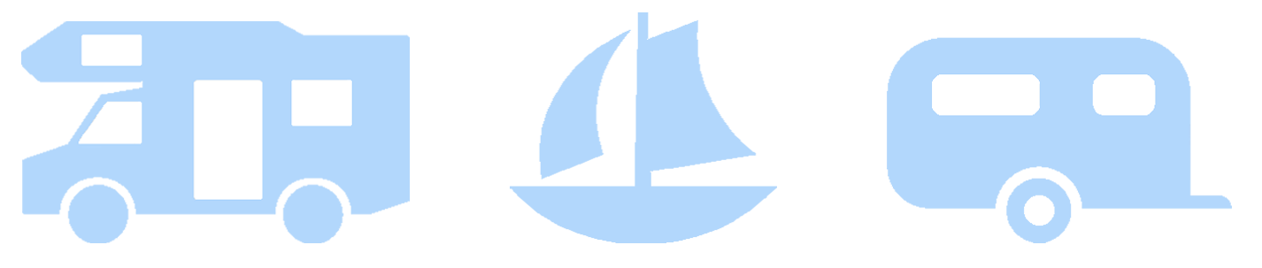 Graphic of an RV, boat and trailer