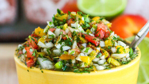 Grilled peach salsa