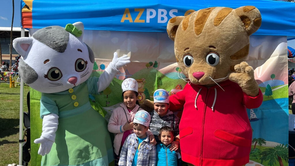 Kids meet Daniel Tiger at Be My Neighbor Day
