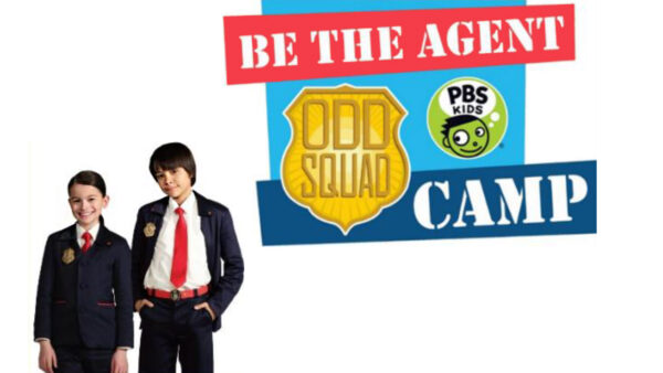 Two kids with text reading: Odd Squad Be the Agent Camp