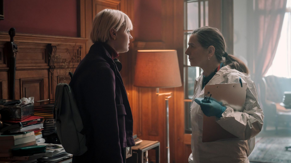 Patience is speaking with a lab technician to better understand the case