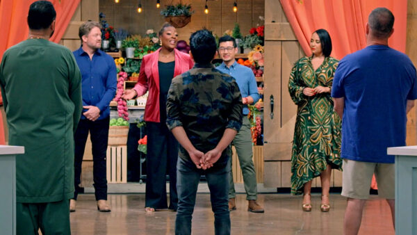 The finale three of the Great American Recipe standing in front of the judges