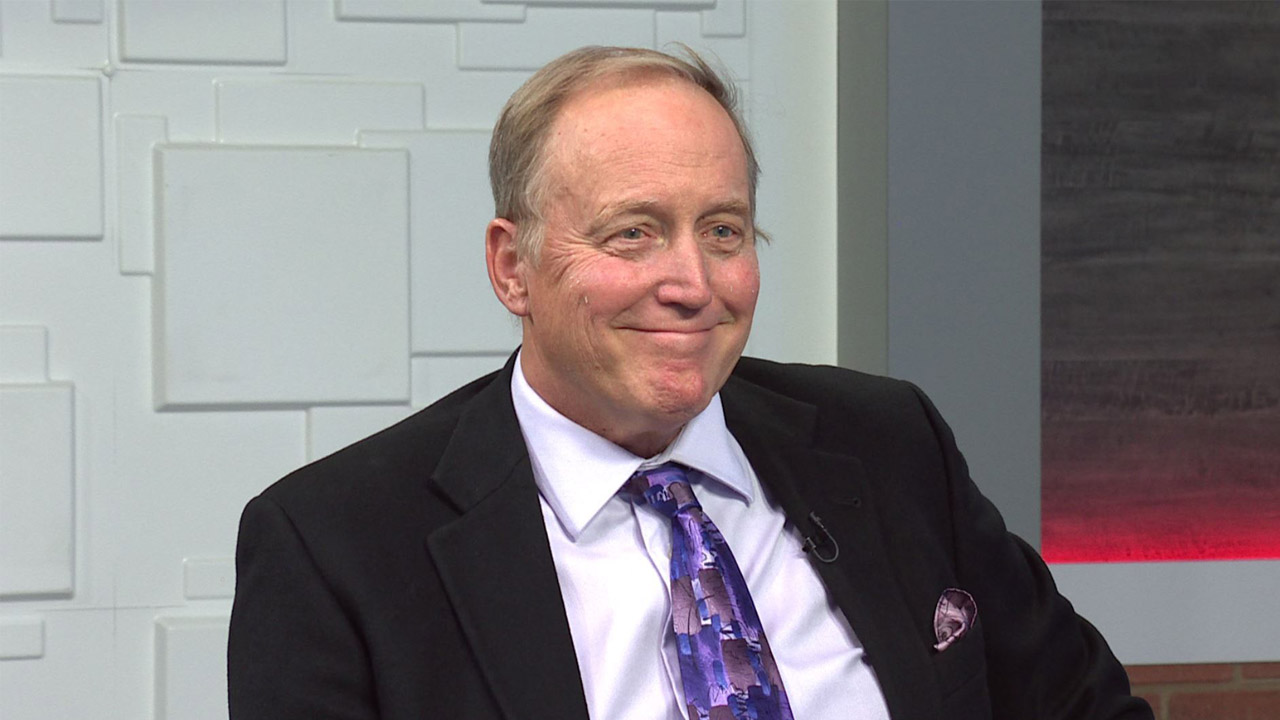 Ted Simons on the set of 