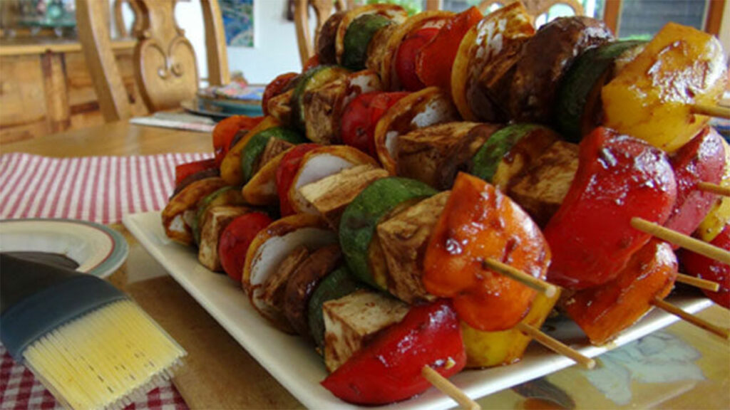 Tofu and Sweet Pepper Shish Kebabs