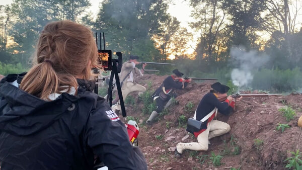 A videographer shooting Ken Burn's 