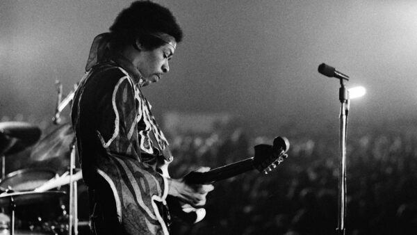 Jimi Hendrix playing guitar