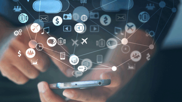 A phone lit up with several social media apps