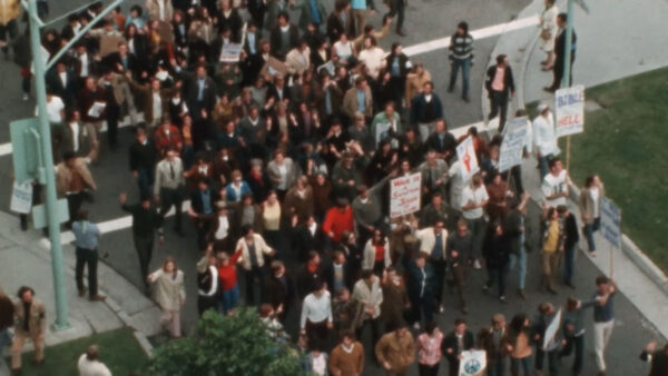 A group of people protesting