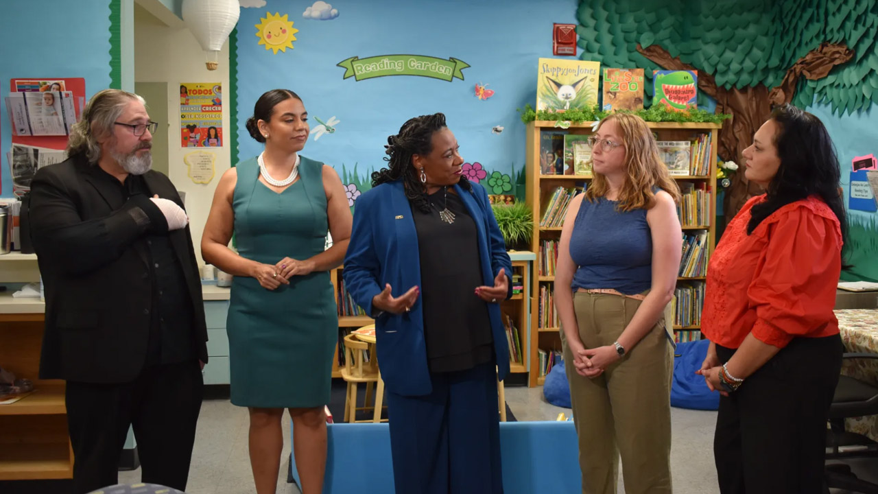 Becky Pringle in a classroom