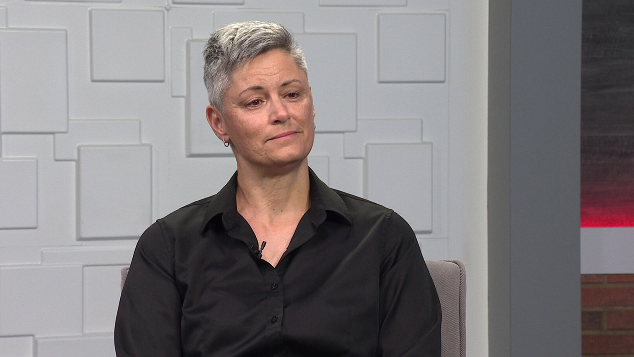 Ted Simons on the set of