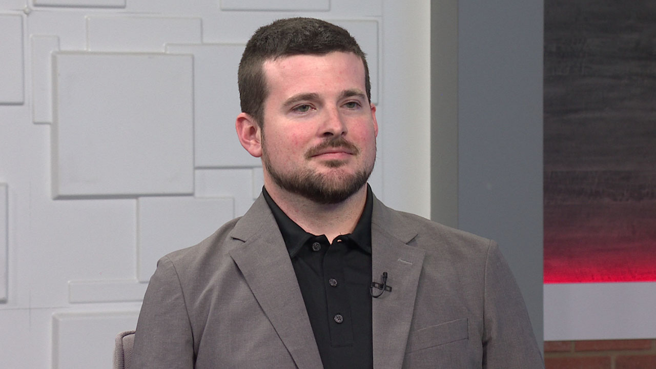 Ted Simons on the set of 