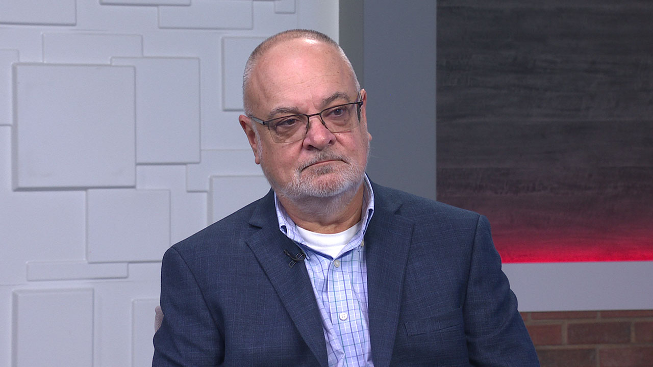 Ted Simons on the set of