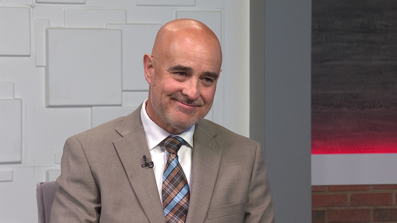 Ted Simons on the set of 